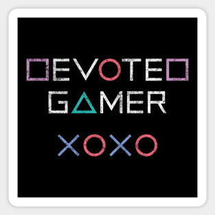 Devoted Gamer (White Text on Black) Sticker